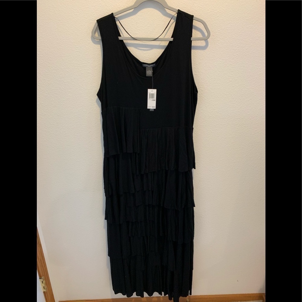Chelsea&Theodore Womens Black Maxi Dress 2X.